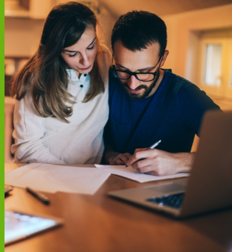 couple working on finances